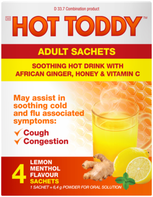 HOT Toddy Lemon Menthol Flavour Cold & Flu Sachets 4pk