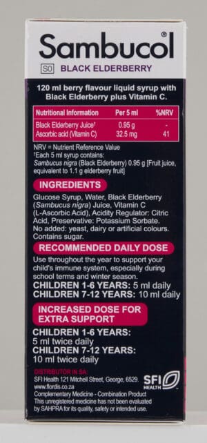 Sambucol Kids Black Elderberry Immune Support Liquid 120ml