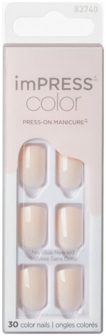 Impress Point Pink Color Press-On Manicure 30pk