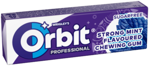 Wrigley's Orbit Strong Mint Flavoured Professional Sugarfree Chewing Gum 10pk
