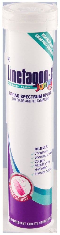 Linctagon Broad Spectrum Relief Berrylicious Junior Effervescent Tablets 20pk