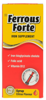 Ferrous Forte Citrus Flavour Iron Supplement Syrup 150ml