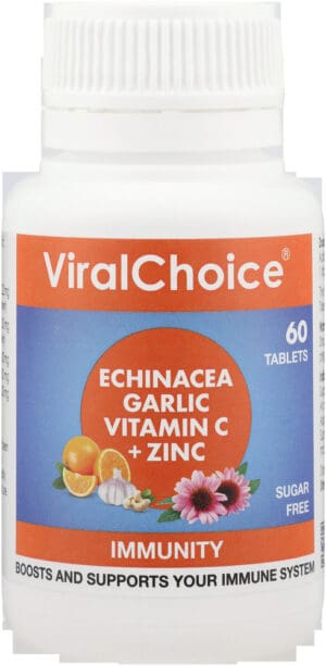 Viralchoice Echinacea, Garlic, Vitamin C + Zinc Tablets 60pk