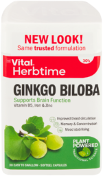 Vital Herbtime Ginkgo Biloba Softgel Capsules 30pk