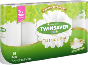 image-0 Twinsaver Twin Ply Toilet Tissue Roll 15pk