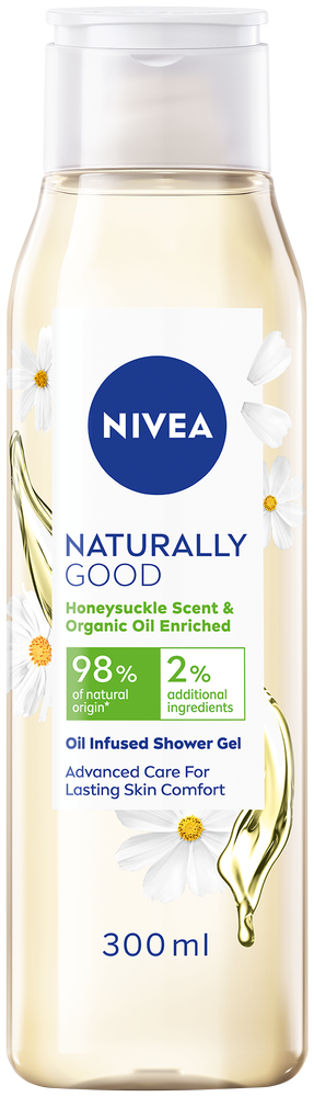 Nivea Naturally Good Honeysuckle Scent & Organic Oil Enriched Shower Gel 300ml