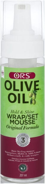 ORS Olive Oil Hold & Shine Wrap/Set Mousse 207ml