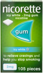 Nicorette Icy White 2mg Nicotene Gum 105pk