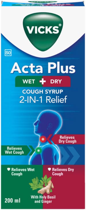 Vicks Acta Plus Wet & Dry Cough Syrup 200ml