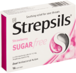 Strepsils Strawberry Sugar-Free Throat Lozenges 16pk