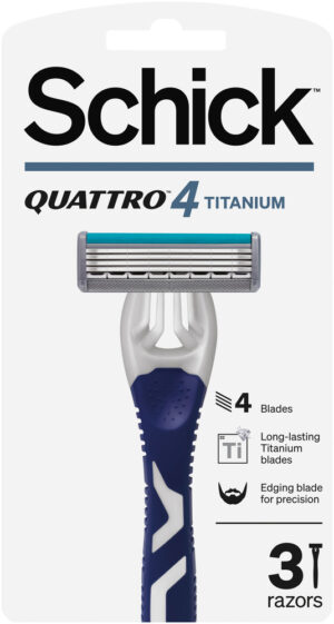 Schick Quattro Titanium Disposable Razors 3pk
