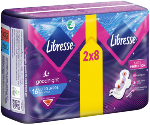 Libresse Super Heavy Flow Ultra Large Sanitary Pads with Wings 16pk