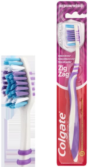 Colgate ZigZag Medium Anti-Germ Toothbrush 1s