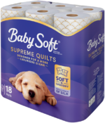 Baby Soft 2 Ply Supreme Quilts Luxury Toilet Tissue Rolls 18pk