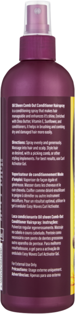 Easy Waves Oil Sheen Comb Out Conditioner Hairspray 350ml