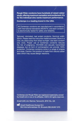 Contempo Rough Rider Studded Premium Latex Condoms 12pk