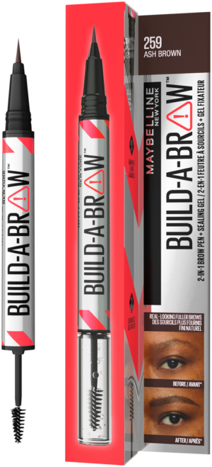 Maybelline Build-A-Brow Ash Brown 2-in-1 Brow Pen & Sealing Gel 1.18ml