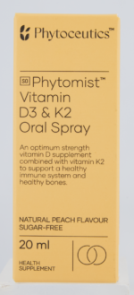 Phytoceutics Phytomist Peach Flavour Vitamin D3 & K2 Oral Spray 20ml