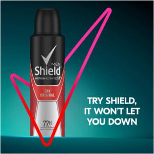 Shield Men Dry Original Antiperspirant Deodorant Body Spray 150ml