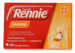 Rennie Orange Heartburn & Indigestion Chewable Tablets 48pk