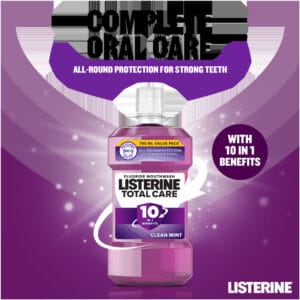 Listerine Total Care Clean Mint Fluoride Mouthwash 750ml