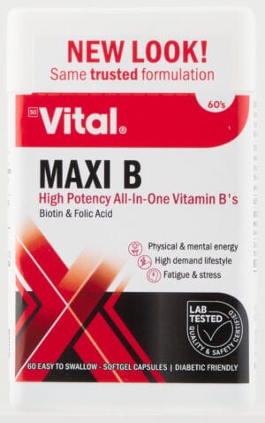 Vital Health Essentials Maxi B Energy & Vitality Capsules 60s