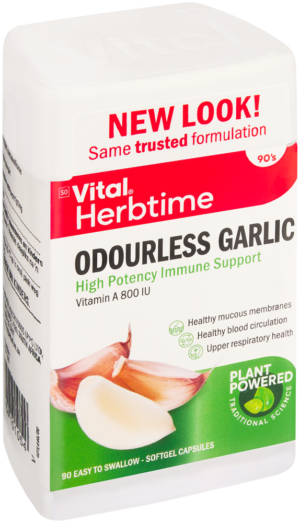 Vital Herbtime Odourless Garlic Immune Support Softgel Capsules 90pk