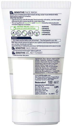 Nivea MEN Sensitive Face Wash 100ml