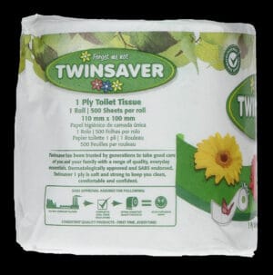Twinsaver 1 Ply Toilet Tissue Roll 1s