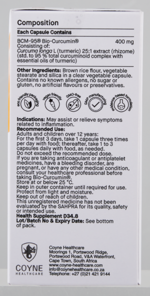 Coyne Healthcare Bio-Curcumin BCM-95 Vegetable Capsules 30pk
