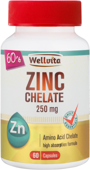 Wellvita 250mg Zinc Chelate Capsules 60pk