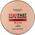 Yardley Stayfast Medium Beige 16HR Matte Mousse Foundation 12g