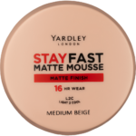 Yardley Stayfast Medium Beige 16HR Matte Mousse Foundation 12g