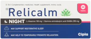 Relicalm 100mg L-theanine Night Tablets 20pk