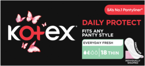 image-0 Kotex Daily Protect Thin Unscented Pantyliners 18pk