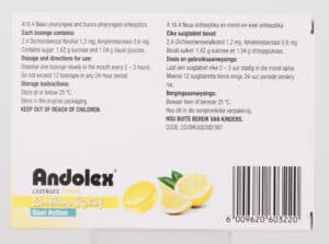 Andolex Lemon Soothing Relief Lozenges 24pk