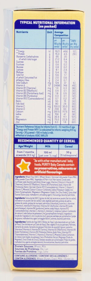 Purity From 7 Months Mixed Fruit Flavour Baby Cereal 200g
