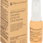Phytoceutics Phytomist Peach Flavour Vitamin D3 & K2 Oral Spray 20ml