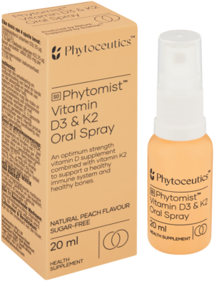 Phytoceutics Phytomist Peach Flavour Vitamin D3 & K2 Oral Spray 20ml