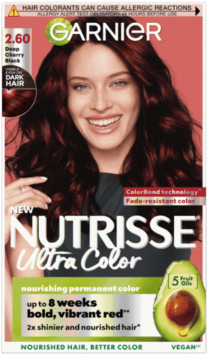 image-0 Garnier Nutrisse Ultra Color Deep Cherry Black Permanent Hair Colour 1s