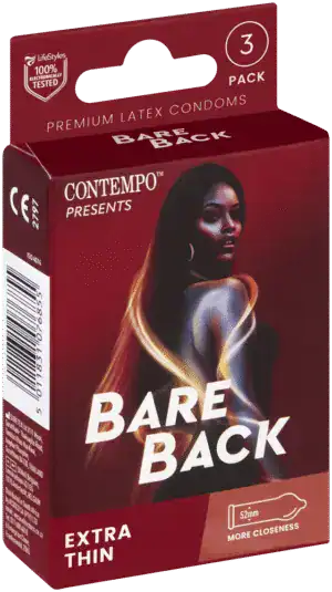 Contempo Bareback Ultra Thin Ultra Thin Premium Latex Condoms 3pk