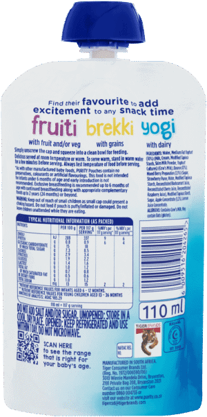 Purity From 6 Months Yoghurt with Banana, Mixed Berries & Apple Yogi 110ml