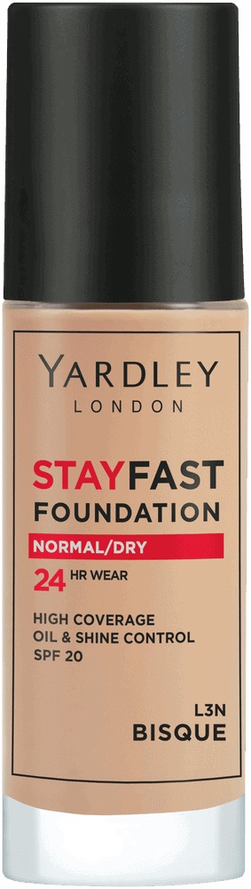 Yardley Stayfast Bisque SPF 20 24HR Liquid Foundation 30ml
