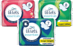 Lil-lets Essentials Unscented Thick Pads with Wings 8pk