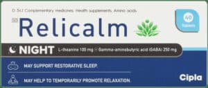 Relicalm 100mg L-theanine Night Tablets 40pk