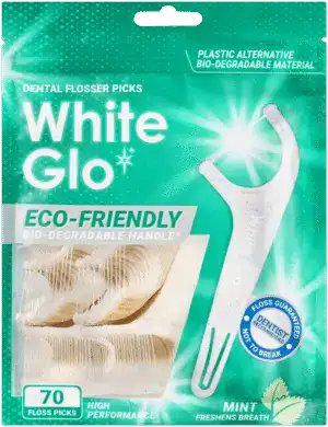 White Glo Eco-Friendly Dental Flosser Picks 70pk