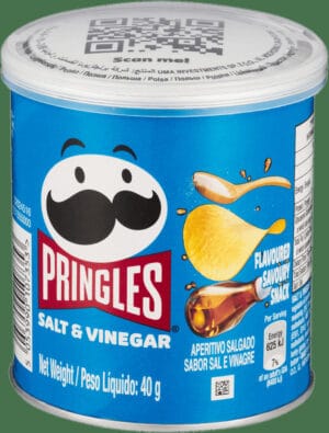 Pringles Salt & Vinegar Flavoured Savoury Snack 40g