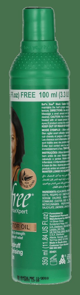 Sofnfree Black Castor Oil Anti-Dandruff Oil Moisturising Lotion 350ml