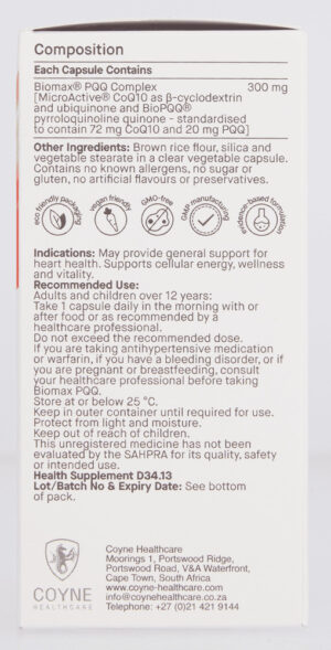 Coyne Healthcare Biomax PQQ with MicroActive CoQ10 Vegetable Capsules 30pk