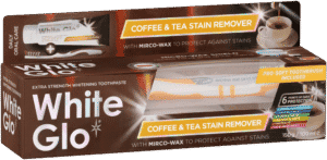 White Glo Coffee & Tea Stain Remover Toothpaste & Pro-Soft Toothbrush 2pc